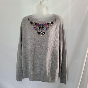 Halogen Cashmere Rhinestone Embellished Sweater‎